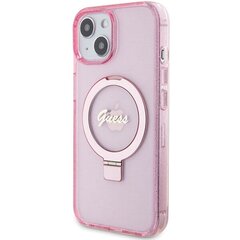 Guess GUHMP15MHRSGSP iPhone 15 Plus 6.7" różowy|pink hardcase Ring Stand Script Glitter MagSafe цена и информация | Чехлы для телефонов | kaup24.ee