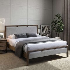 Кровать ВОКСИ 160x200см, ткань серый/орех цена и информация | Кровати | kaup24.ee
