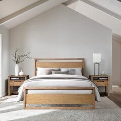 Кровать OZZO с матрасом HARMONY TOP 160x200см, светлое дерево цена и информация | Кровати | kaup24.ee