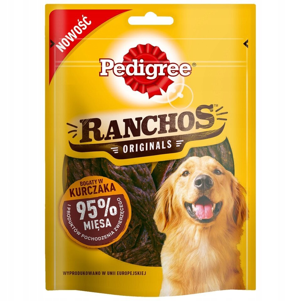 Pedigree Ranchos koos 95% kanaga, 7x70 g цена и информация | Maiustused koertele | kaup24.ee