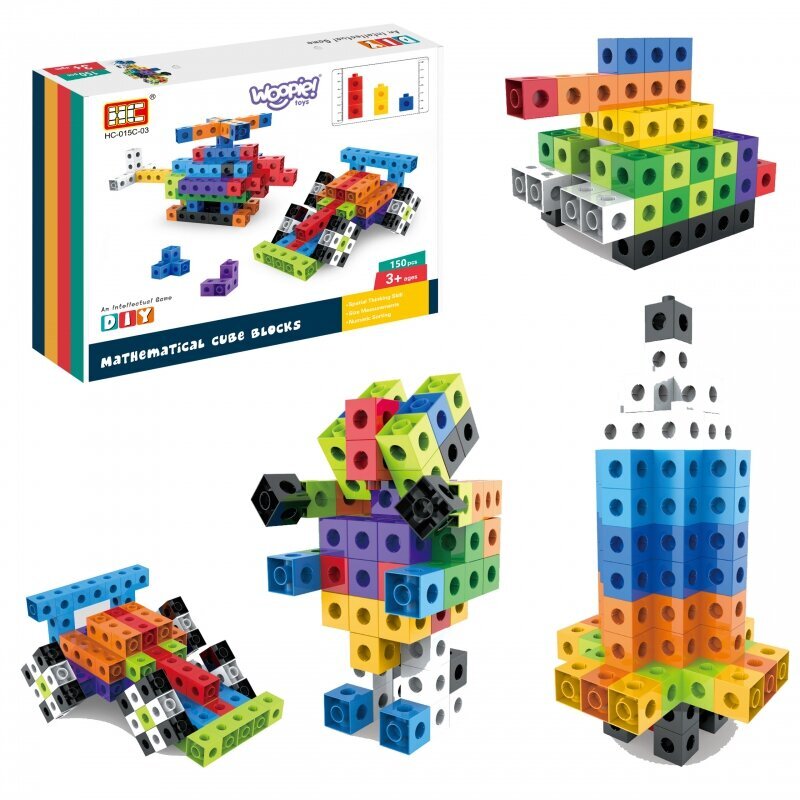 Ehitusplokid WOOPIE 3D Cube, 150 el. цена и информация | Klotsid ja konstruktorid | kaup24.ee