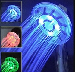 RGB LED vannitoa dušipea, 3 värviga LED dušipea, muudetava valgusega veetemperatuur цена и информация | Аксессуары для ванной комнаты | kaup24.ee