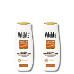 Восстанавливающий шампунь для волос с кератином Vitélite Keratin, 2x250 мл цена и информация | Шампуни | kaup24.ee