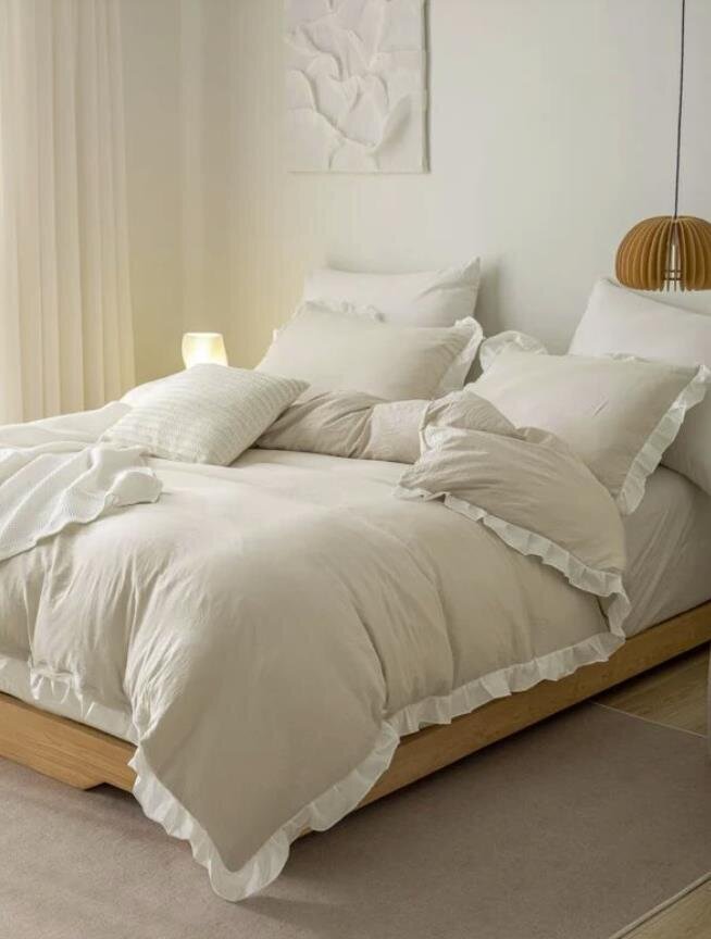 Ruffle Trim voodipesukomplekt (220x240 cm), 3 osa hind ja info | Voodipesukomplektid | kaup24.ee