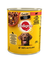 Pedigree Cuisine Adult täiskasvanud koertele koos veiseliha, pasta ja porgandiga kastmes, 12x800 g hind ja info | Konservid koertele | kaup24.ee