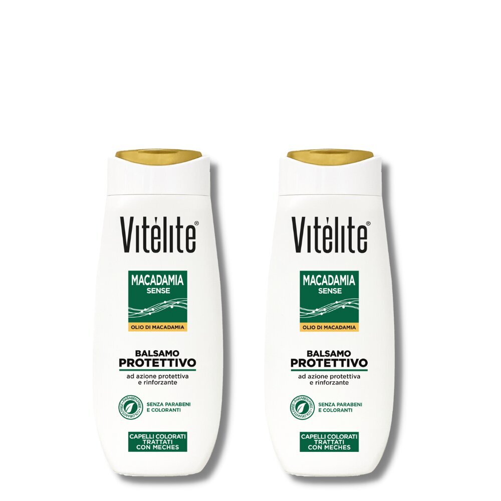 Kaitsev juuksepalsam koos makadaamiapähkliõliga Vitélite Macadamia, 2x250 ml hind ja info | Šampoonid | kaup24.ee