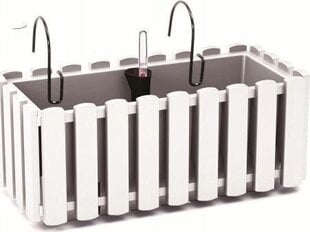 Балконный горшок с автоматическим поливом Prosperplast Boardee Fencycase W DDEF400W-S449, белый цена и информация | Вазоны | kaup24.ee