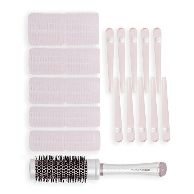 Juuste kujundamise kinkekomplekt Revolution Haircare Mega Hair Roller Gift Set: stiliseerimise termohari, 33 mm + juukseklambrid, 10 tk. + lokirullid, 10 tk. цена и информация | Juukseharjad, kammid, juuksuri käärid | kaup24.ee