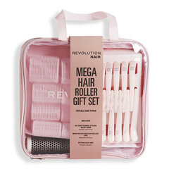 Juuste kujundamise kinkekomplekt Revolution Haircare Mega Hair Roller Gift Set: stiliseerimise termohari, 33 mm + juukseklambrid, 10 tk. + lokirullid, 10 tk. hind ja info | Juukseharjad, kammid, juuksuri käärid | kaup24.ee