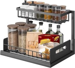 Maitseaineriiul Solerconm 2-korruseline, must цена и информация | Комплектующие для кухонной мебели | kaup24.ee