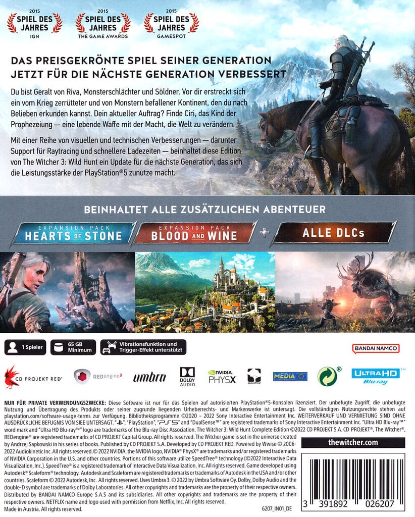 Witcher 3 Playstation 5 Complete Edition цена и информация | Arvutimängud, konsoolimängud | kaup24.ee