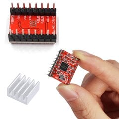 WJMY A4988 Step Module Stepper Moter Driver с радиатором для трехмерного принтера (5 штук, красный) цена и информация | Аксессуары для принтера | kaup24.ee