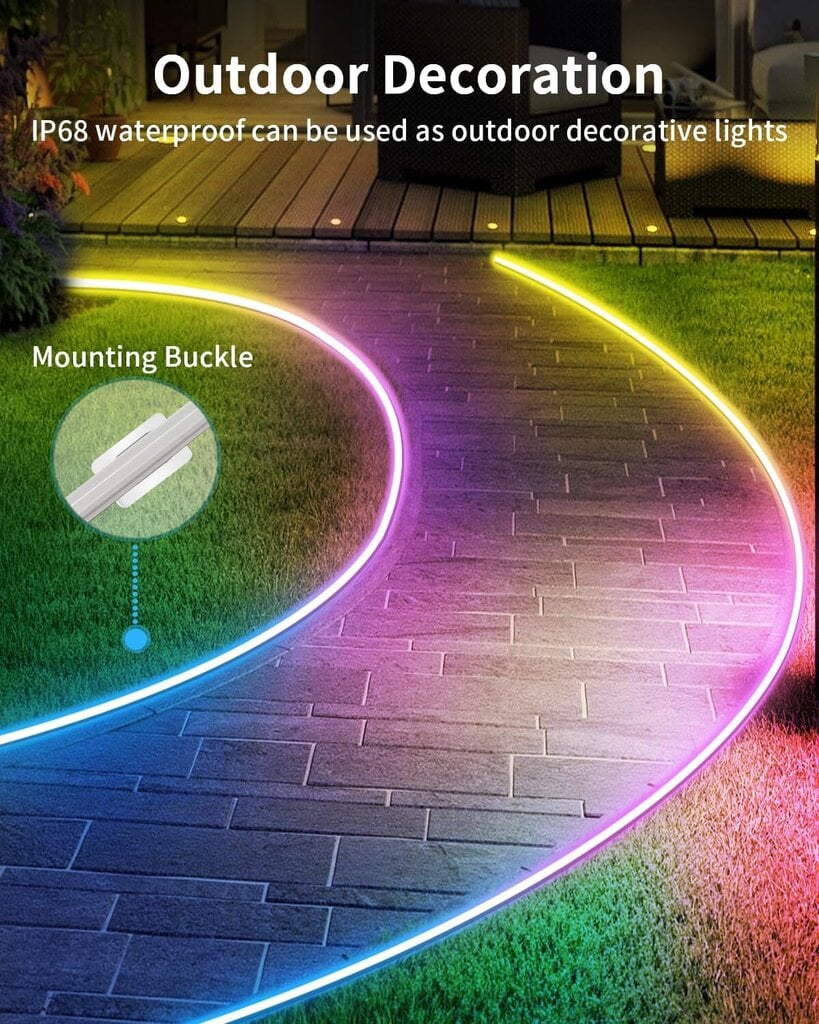 Bluetooth RGBIC neoon LED riba puldiga Livman RD0462, 5M hind ja info | LED ribad | kaup24.ee