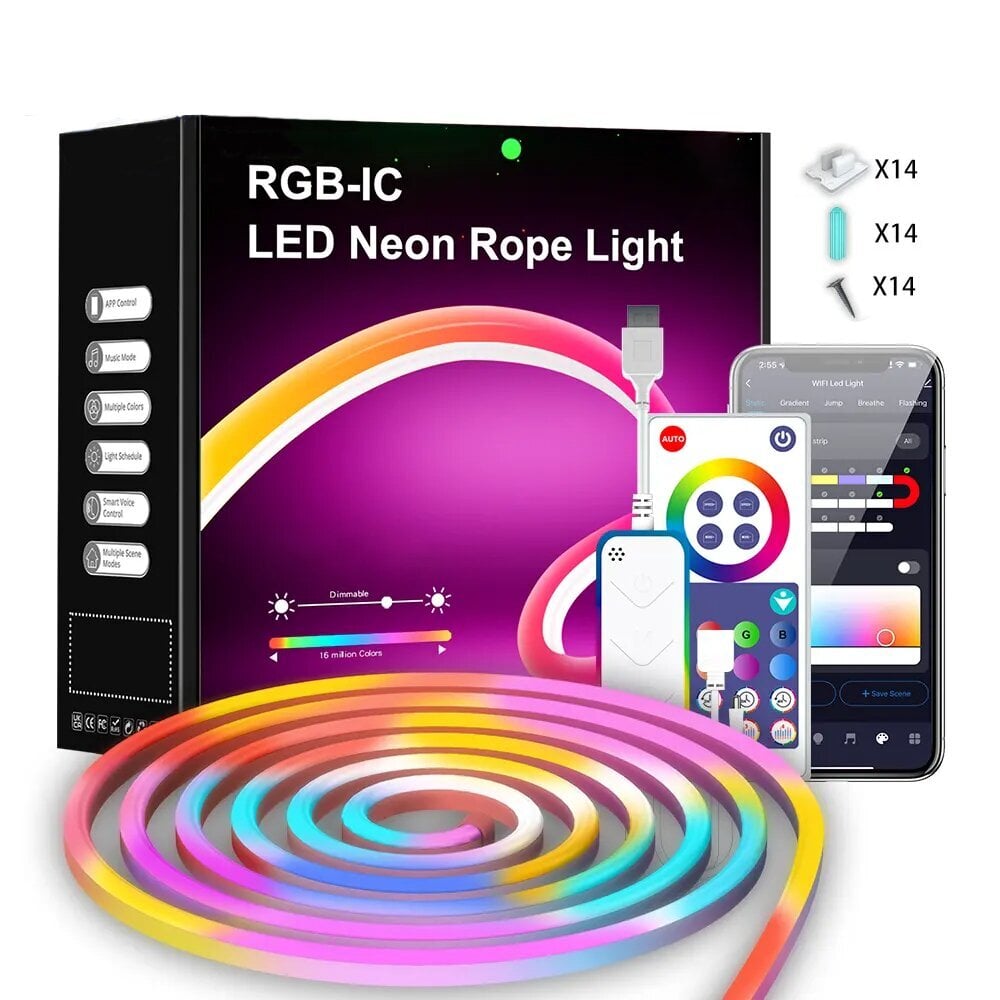 Bluetooth RGBIC neoon LED riba puldiga Livman RD0462, 5M цена и информация | LED ribad | kaup24.ee