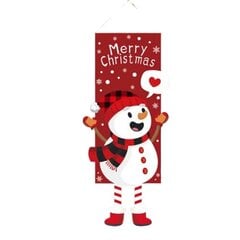 Рождественское украшение на дверь Снеговик, красный, 40cm x 105cm цена и информация | Рождественские украшения | kaup24.ee