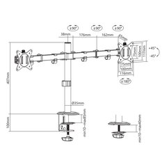 Sbox LCD-352/2-2 цена и информация | Кронштейны для монитора | kaup24.ee