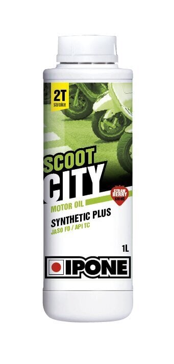 Poolsünteetiline 2T rolleri mootoriõli Ipone Scoot City Fraise, 800122, 1 l цена и информация | Mootorrataste mootoriõlid | kaup24.ee