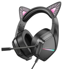 Borofone Headphones BO106 Cute Car Ear bluetooth gaming phantom cat kaina ir informacija | Наушники | kaup24.ee