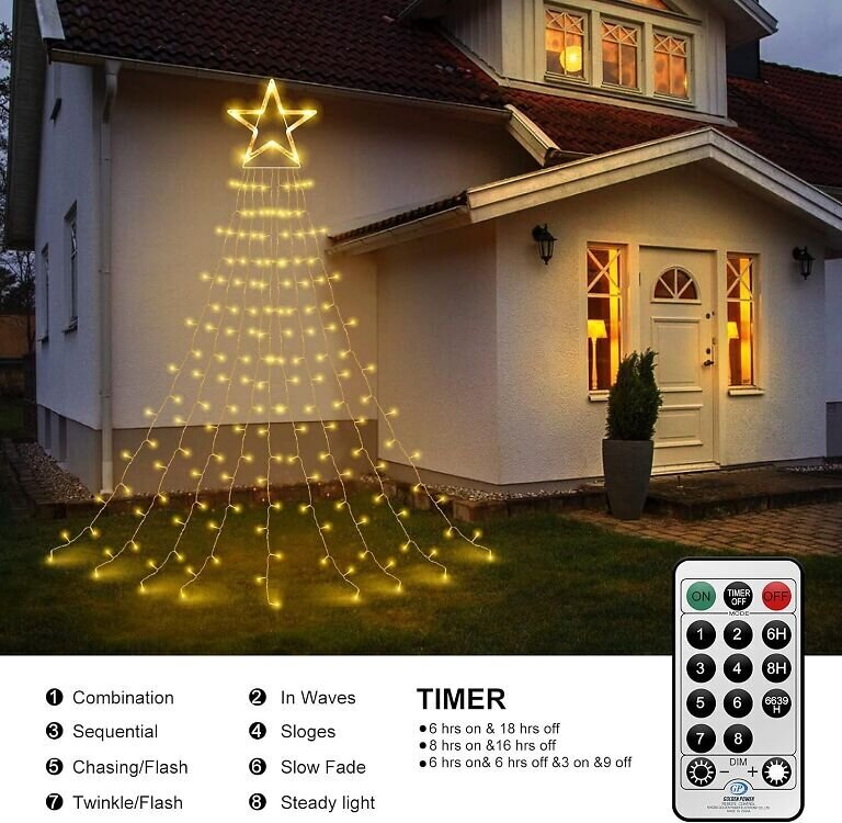 Tähega jõulu valguskett/jõuluvalg​us kollane 3,3m hind ja info | Jõulutuled | kaup24.ee