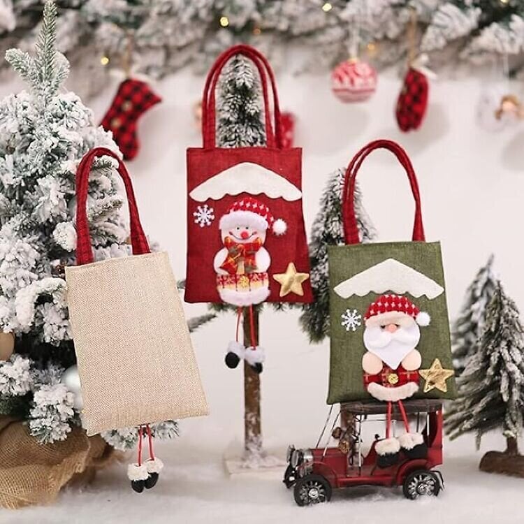 Dekoratiivsed jõulu kinkekotid 3 tk hind ja info | Kingituste pakendid | kaup24.ee