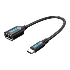 Адаптер OTG USB-C 2.0 «папа» на USB-A «мама» Vention CCSBB, 0.15 м (черный) цена и информация | Адаптеры и USB-hub | kaup24.ee