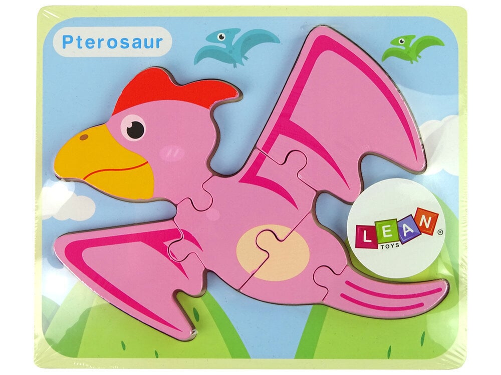 Puidust pusle Dinosaur LeanToys, 6 tk цена и информация | Pusled | kaup24.ee