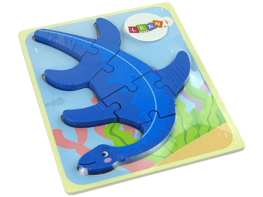 Puidust pusle Dinosaur LeanToys, 6 tk цена и информация | Pusled | kaup24.ee