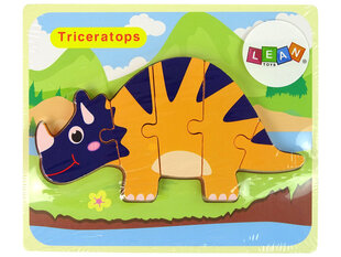 Puidust pusle Dinosaur LeanToys, 6 tk hind ja info | Pusled | kaup24.ee