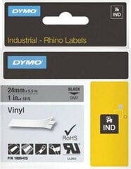 Ламинированная лента для фломастеров Rhino Dymo ID1-12 12 x 5,5 mm Чёрный полиэстер Белый Самоклеящиеся (5 штук) цена и информация | Аксессуары для принтера | kaup24.ee