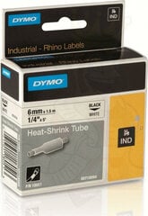 Комплект термоусадочной трубки Rhino Dymo ID1-6 6 x 1,5 mm Чёрный Белый (5 штук) цена и информация | Аксессуары для принтера | kaup24.ee