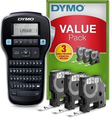 Dymo Label Manager 160 Portable Mabeling Device Set Set | Маркировка устройства с Qwertz Keyboard | С 3 роликами Dymo D1 Biding Band | Идеально подходит для офиса или дома цена и информация | Аксессуары для принтера | kaup24.ee