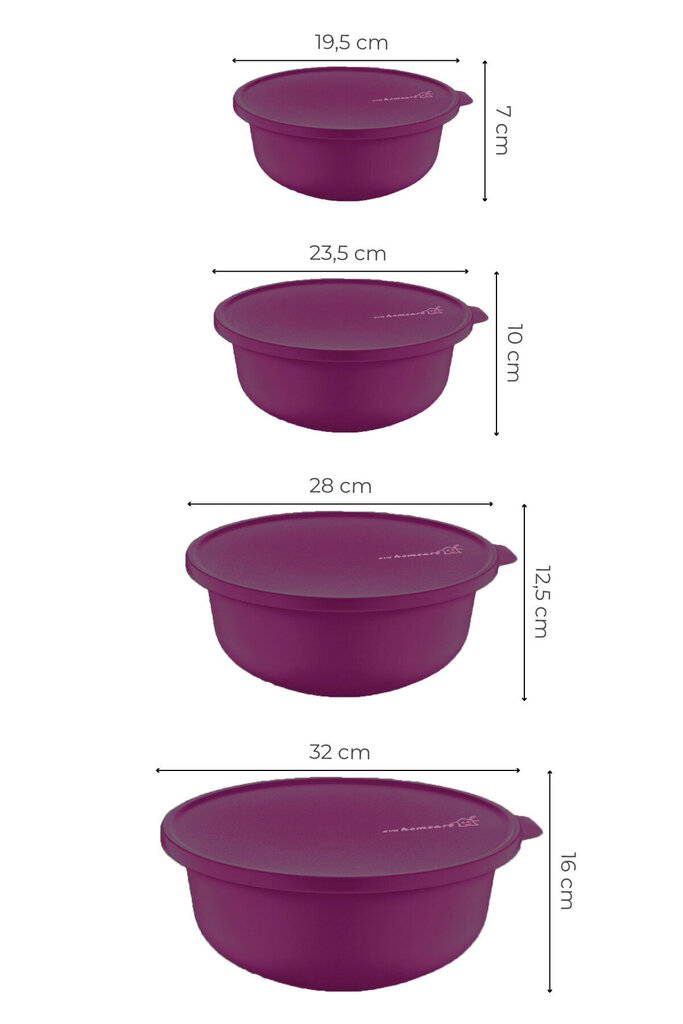 Plastkausside komplekt Hermia Alesta, 4-osaline hind ja info | Toidu säilitusnõud | kaup24.ee