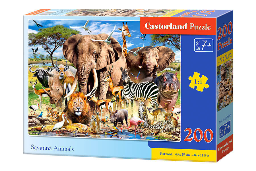 Pusle Castorland Savanna Animals, 200 tk цена и информация | Pusled | kaup24.ee