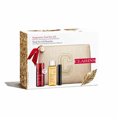 Näohooldustoodete kinkekomplekt Clarins Total Eye Lift Gift Set naistele: silmaümbruskreem Total Eye Lift, 15 ml + meigieemaldusõli Total Clean sing Oil, 50 ml + ripsmetušš Supra Lift & Curl, 3 ml + kosmeetikakott цена и информация | Кремы для лица | kaup24.ee