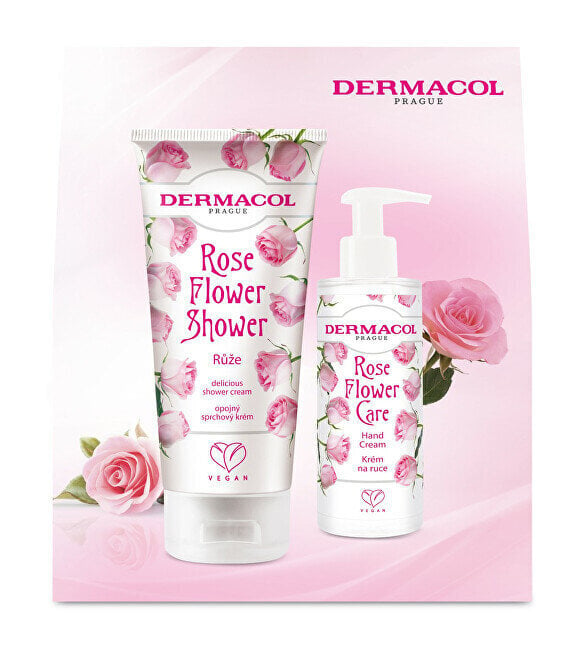 Kehahooldustoodete kinkekomplekt Dermacol Růže Flower Care II naistele: dušigeel, 200 ml + kätekreem, 150 ml цена и информация | Dušigeelid, õlid | kaup24.ee