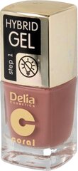 Geellakk Delia Cosmetics Coral Hybrid Step1 43, 11 ml цена и информация | Лаки для ногтей, укрепители для ногтей | kaup24.ee