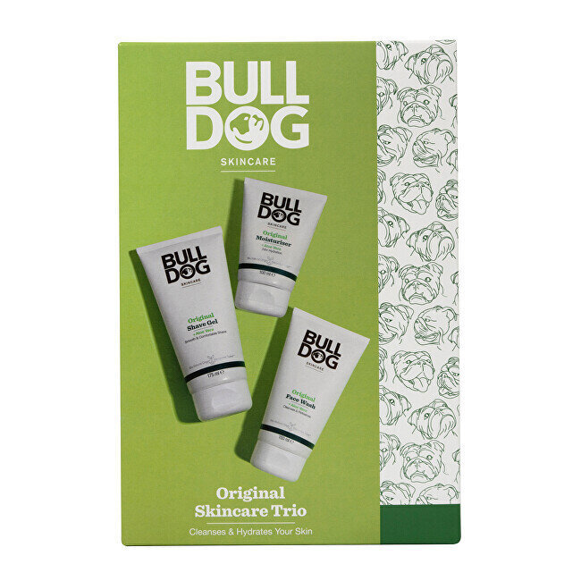 Näohoolduskomplekt Bulldog Original Skincare Trio Set meestele: niisutav kreem, 100 ml + näopesuvahend, 100 ml + habemeajamisgeel, 175 ml цена и информация | Näokreemid | kaup24.ee