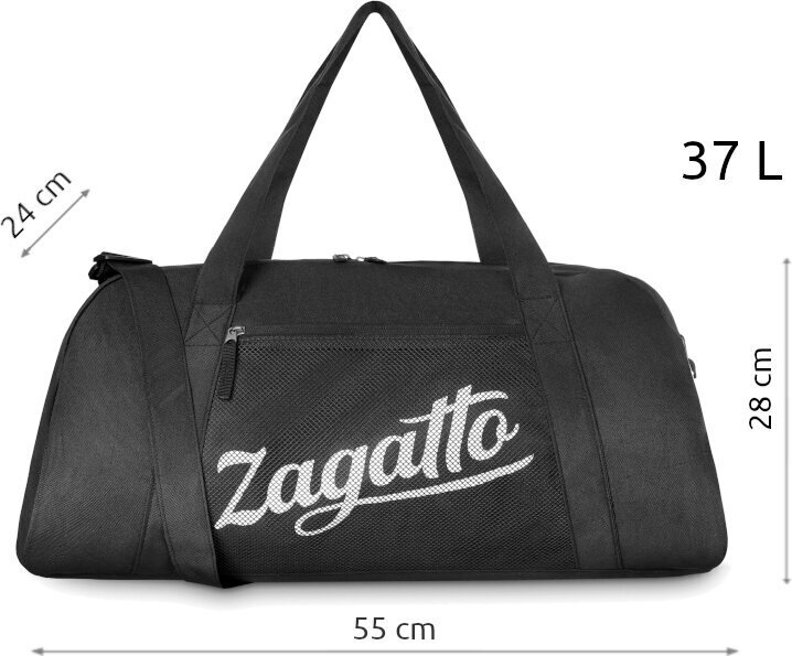 Spordikott Zagatto, 37L, must hind ja info | Koolikotid, sussikotid | kaup24.ee