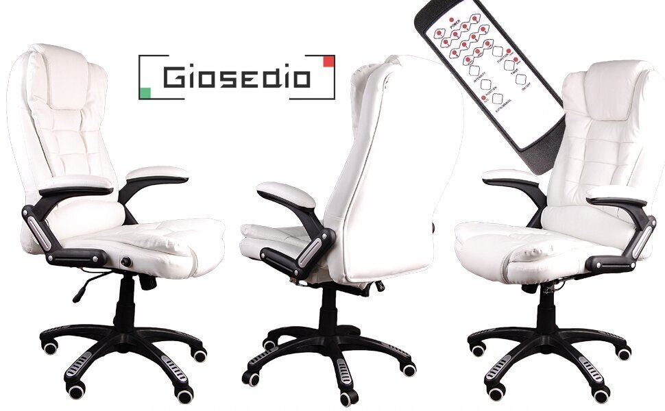 Kontoritool Giosedio BSB002M, valge, massaažifunktsiooniga цена и информация | Kontoritoolid | kaup24.ee