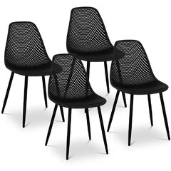 Komplektis 4 tooli, must цена и информация | Офисные кресла | kaup24.ee