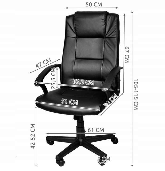 Kontoritool Malatec 8982, must цена и информация | Kontoritoolid | kaup24.ee