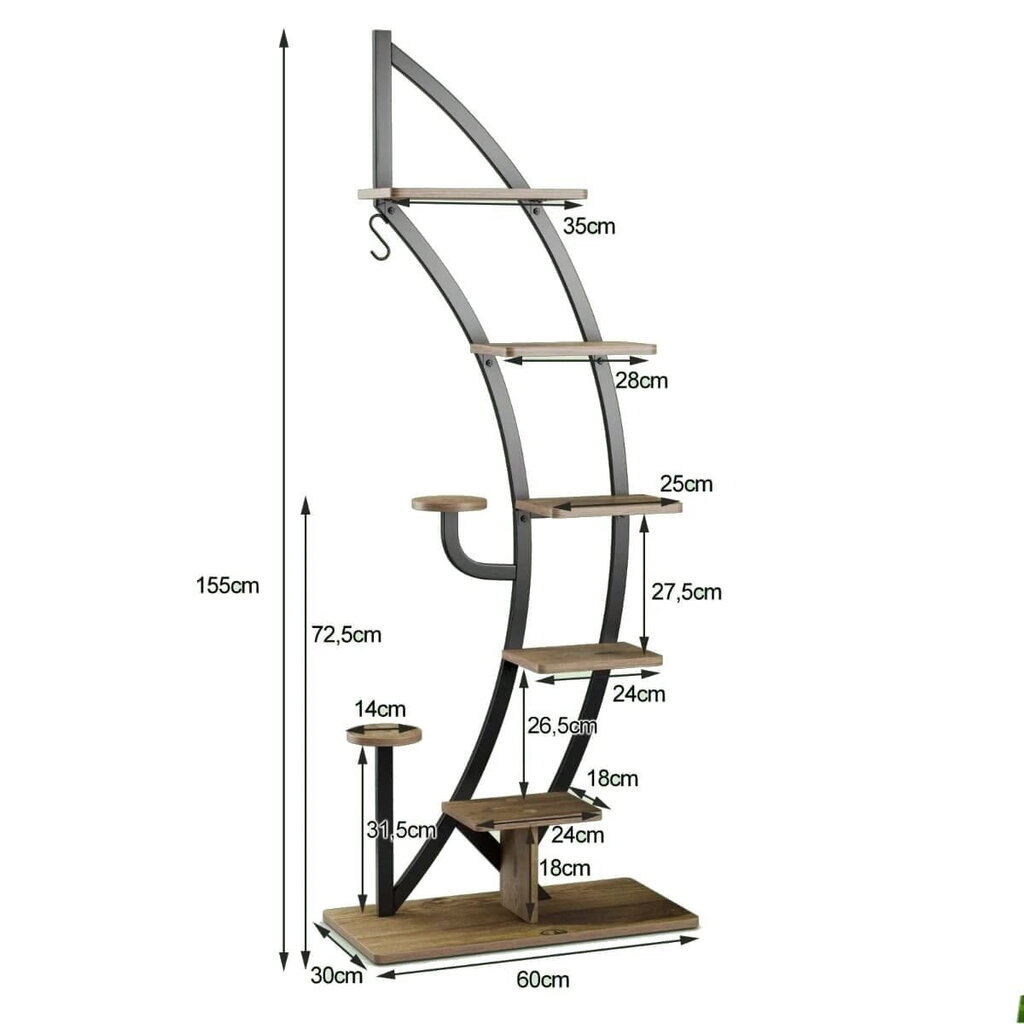 Полки для цветов 7-ярусные, металлические цена | kaup24.ee