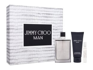 Komplekt Jimmy Choo Man meestele: tualettvesi, 100 ml + 7 ml + dušigeel, 100 ml цена и информация | Мужские духи | kaup24.ee