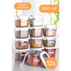 Hermia Concept toiduainete säilitusanumate komplekt Foly, 550 ml, 12-osaline hind ja info | Toidu säilitusnõud | kaup24.ee