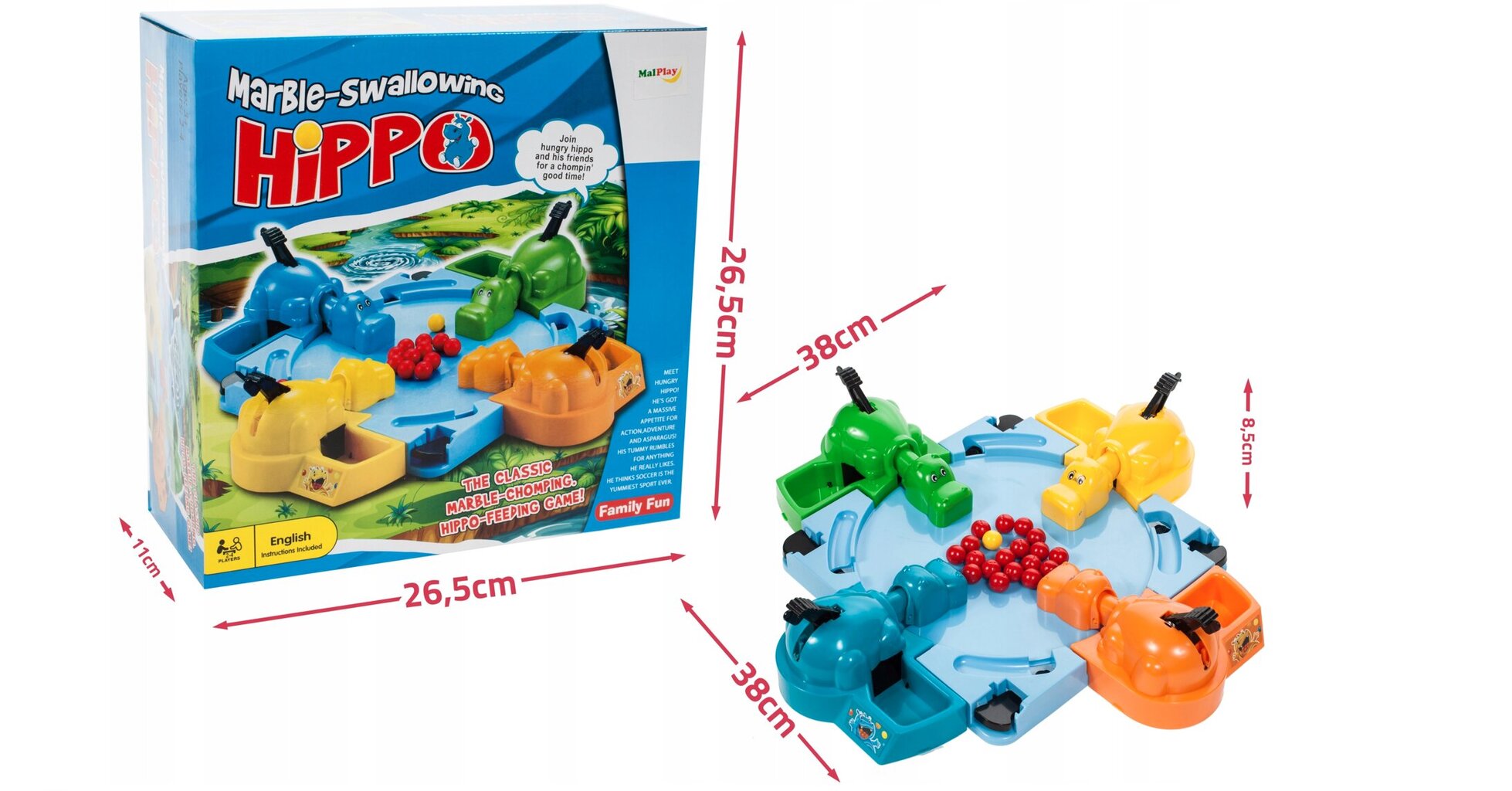 Õppemäng Hippopotamus MalPlay, neljale inimesele hind ja info | Arendavad mänguasjad | kaup24.ee