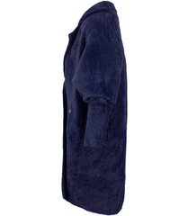 Пальто альпака с капюшоном, синее цена и информация | Женские пальто | kaup24.ee