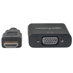 Адаптер Manhattan HDMI на VGA 1080p с питанием USB цена и информация | Адаптеры и USB-hub | kaup24.ee