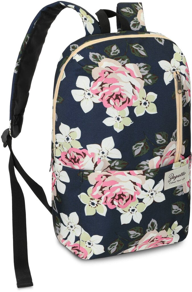 Naiste seljakott tumesinine lillemustriga, 17L, 40x32x13, Zagatto цена и информация | Naiste käekotid | kaup24.ee