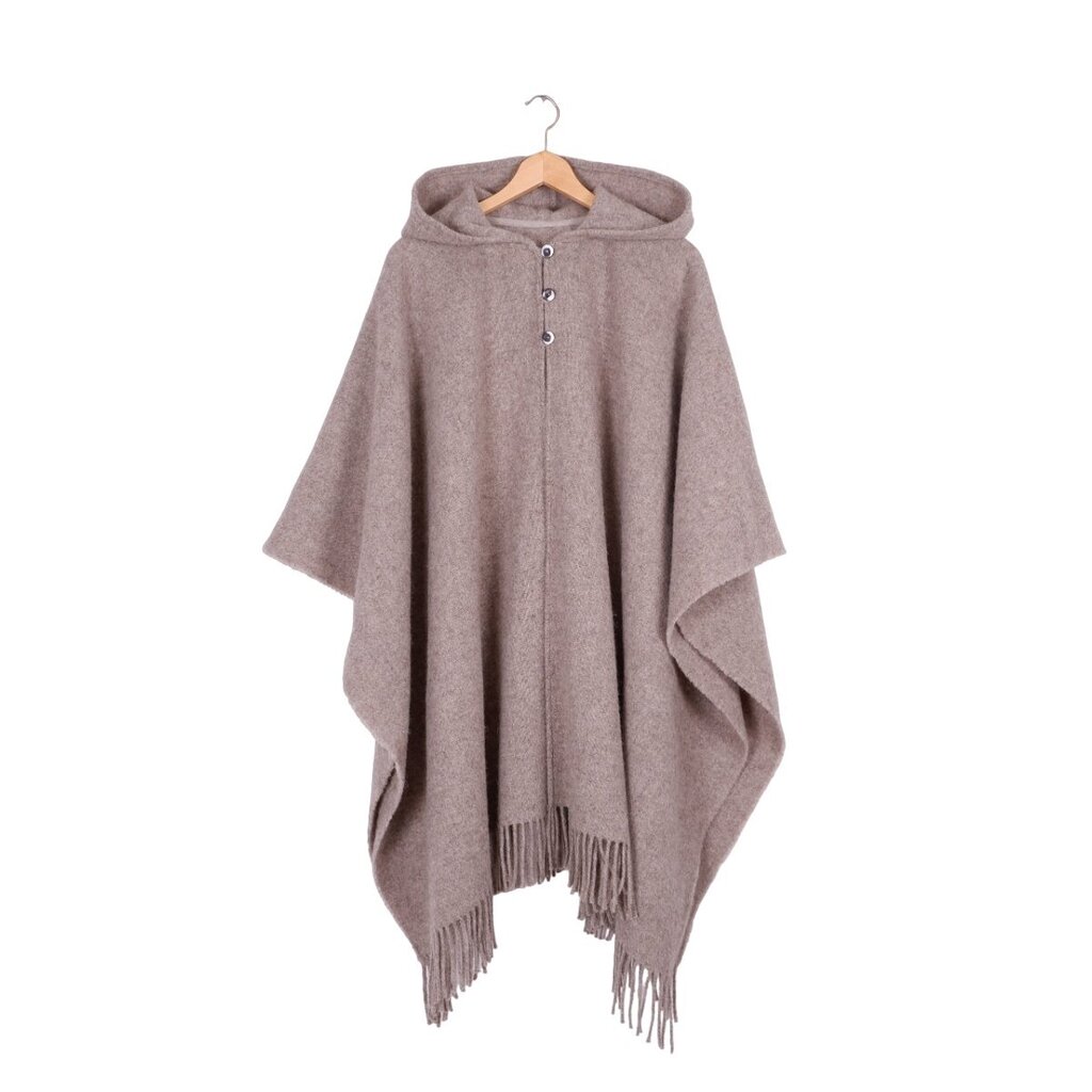 Unisex villane sall - poncho Dita, helepruun hind ja info | Naiste kampsunid | kaup24.ee