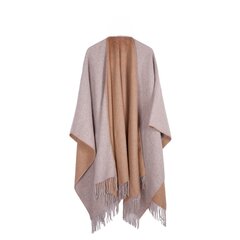 Unisex villane sall - poncho Contrast, pruun ja hall hind ja info | Naiste kampsunid | kaup24.ee